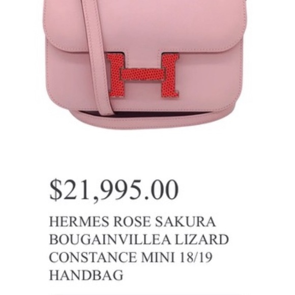 Hermes Rose Sakura Bougainvillea Lizard
Constance mini 18/19 handbag rare!! - Picture 6 of 6